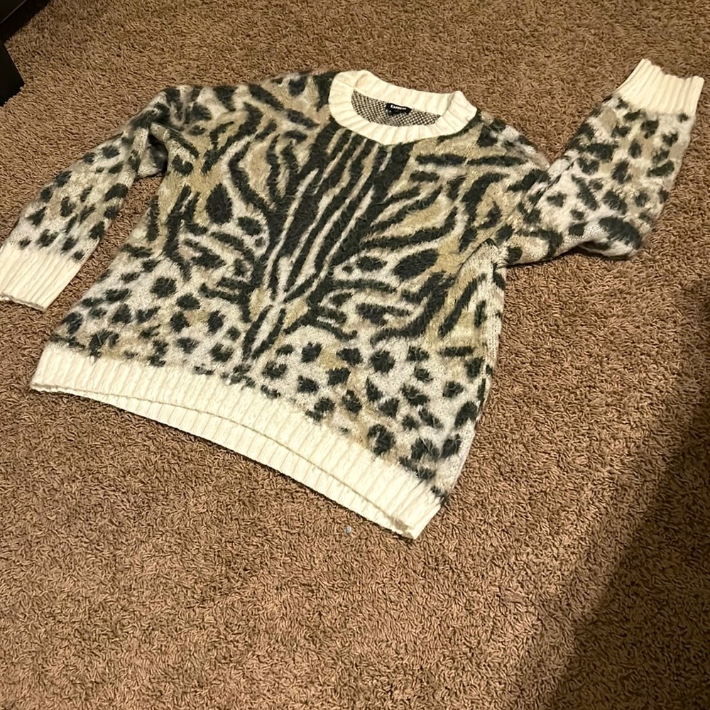 Express animal print sweater